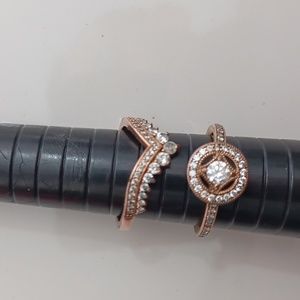 Pandora ring bundle of 2 rings size 8